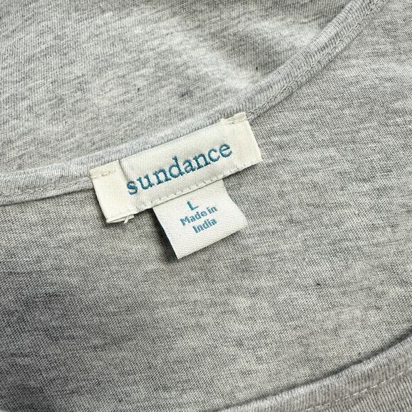 Sundance Soft Strand Sleeveless Ruffle Tank Dress Heather‎ Gray Lace Trim Size L - Picture 8 of 9